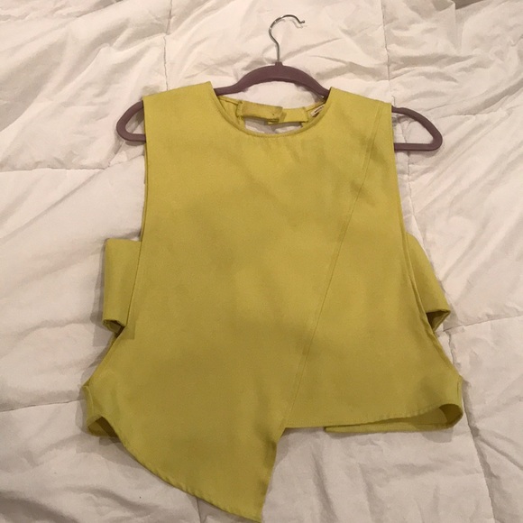 Nasty Gal Tops - Lime green cut out shirt